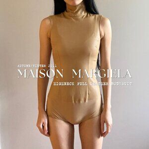 MAISON MARGIELA nude leather high neck bodysuit